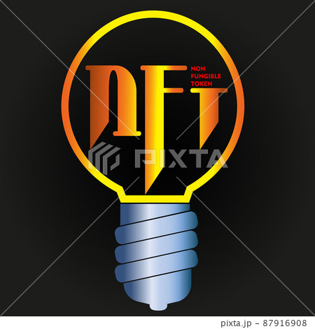 nft logo in the form of a light bulb with an inscription on a dark background nft logo in the form of a light bulb with an inscription on a dark background 87916908