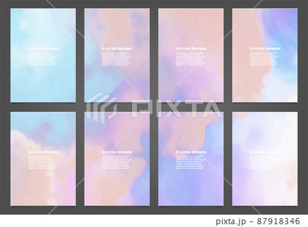 Set of colorful vector watercolor backgrounds for poster, brochure or flyer, Bundle of watercolor posters, flyers or cards. Banner template. Set of colorful vector watercolor backgrounds for poster, brochure or flyer, Bundle of watercolor posters, flyers or cards. Banner template. 87918346