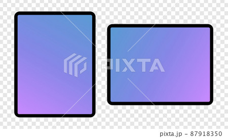 Modern black tablet computer on transparent background. vector illustration. 87918350