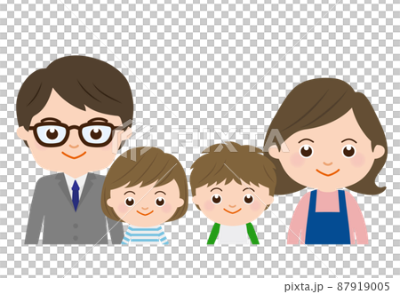 Smiley couple and children upper body 87919005