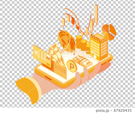 スマートフォンとお金のイメージ スマートフォンとお金のイメージ 87920435