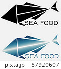 abstract logo of seafood and fish from triangles 87920607