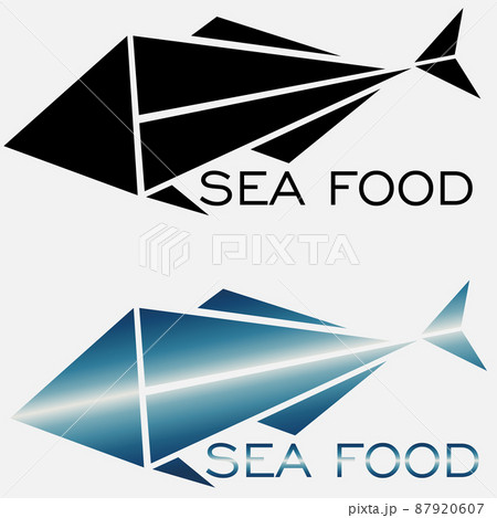 abstract logo of seafood and fish from triangles 87920607