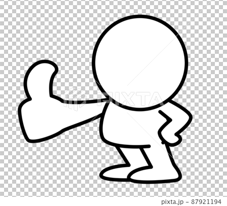 二頭身の白い人が「いいね」しているイラスト 87921194