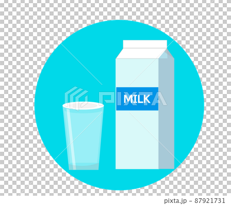 牛乳パックとコップ イラスト 87921731