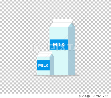 牛乳パックとコップ イラスト 87921756