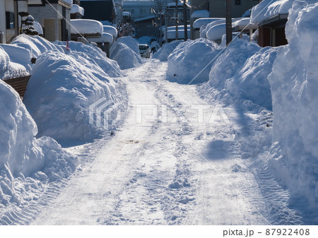 大雪が降った日の市街地  北海道札幌市 87922408