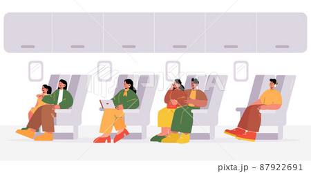 People travel by airplane, passengers air flight 87922691