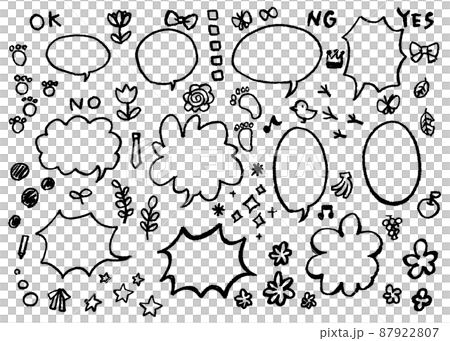 吹き出しワンポイントイラストセット 87922807