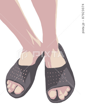 サンダルを履く足のイラスト1 2のイラスト素材