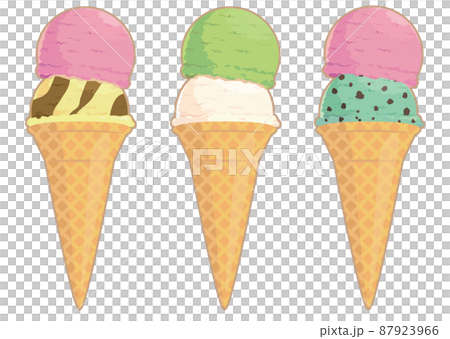 Two-tiered ice cream set illustration Two-tiered ice cream set illustration 87923966