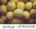 Bunch of raw lemons, Background of natural lemons 87924346