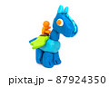 Play Plasticine Human riding pegasus on white background. Handmade clay plasticine 87924350