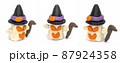 Play plasticine Ghost halloween on white background. Handmade clay plasticine 87924358