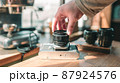 SNSで人気の高いフィルムカメラにオールドレンズを装着しようとしている様子 87924576