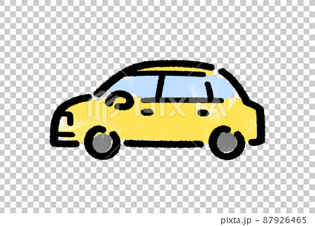 黄色の車 横向きのイラスト素材