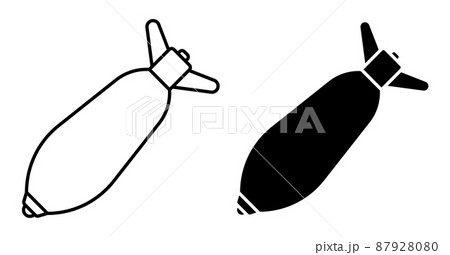 Linear Icon Bomb Mortar Shell Offensive のイラスト素材