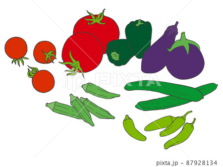 夏野菜セットのイラスト素材 [87928134] - PIXTA