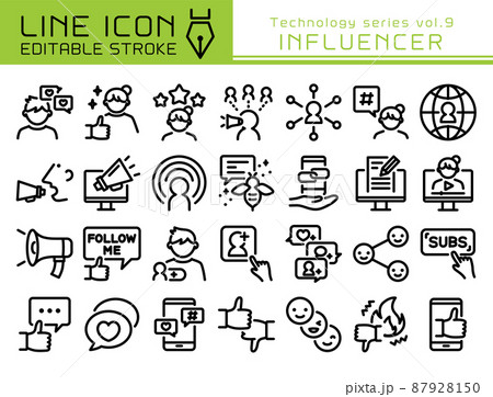 ラインアイコン テクノロジーシリーズvol.9 インフルエンサー ラインアイコン テクノロジーシリーズvol.9 インフルエンサー 87928150