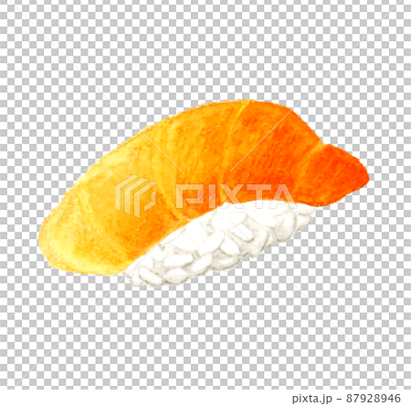 サーモンの握り寿司 単品 日本料理の手描き水彩イラスト素材のイラスト素材 サーモンの握り寿司 単品 日本料理の手描き水彩イラスト素材のイラスト素材