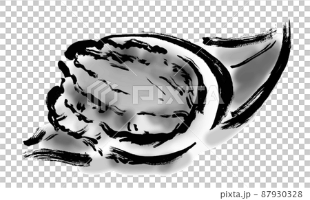 鮑魚手繪日式插畫單色 鮑魚手繪日式插畫單色 87930328
