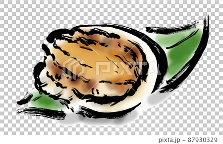 鮑魚手繪日式插畫 87930329