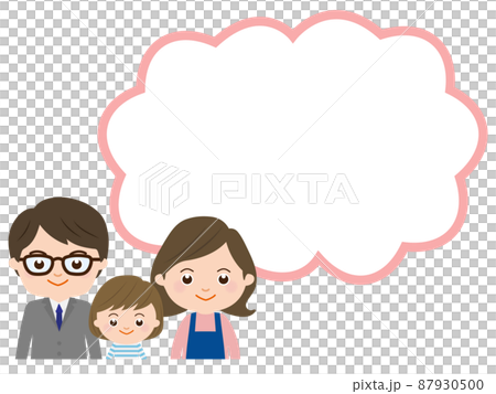 Balloon smiling couple and girl upper body 87930500