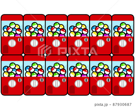 並ぶガチャマシーンのイラスト素材 87930687