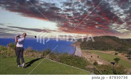 man golf swing 87930736