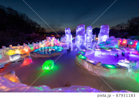 北海道 支笏湖の氷濤祭り 北海道 支笏湖の氷濤祭り 87931183