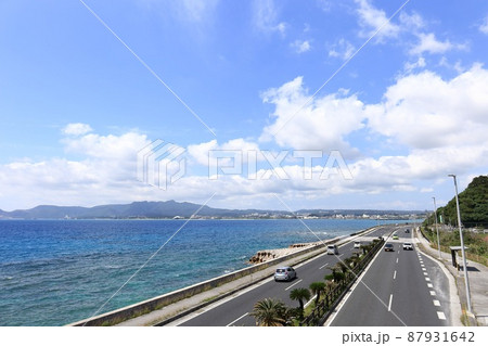 沖縄 名護 絶景の国道58号 沖縄 名護 絶景の国道58号 87931642