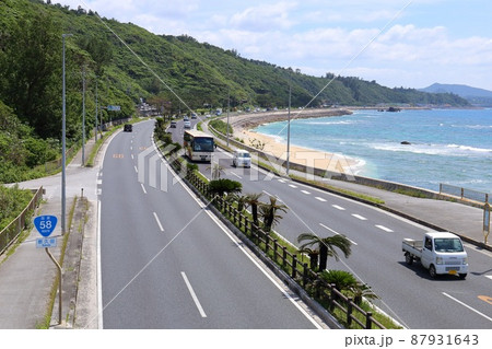 沖縄 名護 絶景の国道58号 沖縄 名護 絶景の国道58号 87931643
