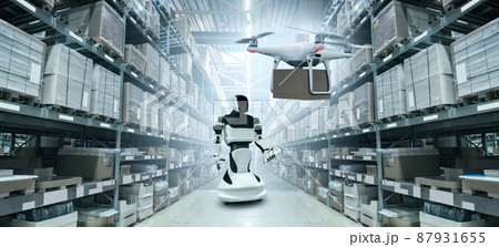Robot with delivery drone  87931655