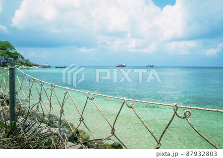 beautiful scenic of tropical sea beach in southern thailand 87932803
