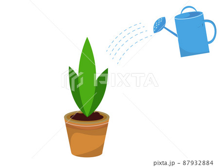植物の水やり 植木鉢 イラスト素材	 87932884