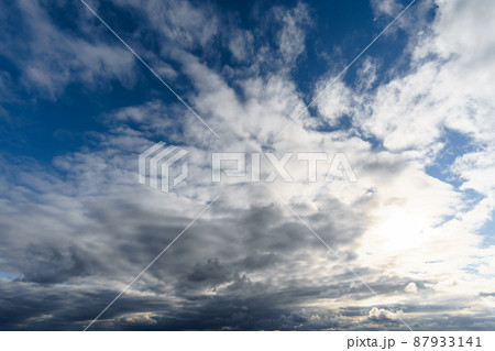 beautiful dark dramatic sky with stormy clouds before the rain or snow 87933141