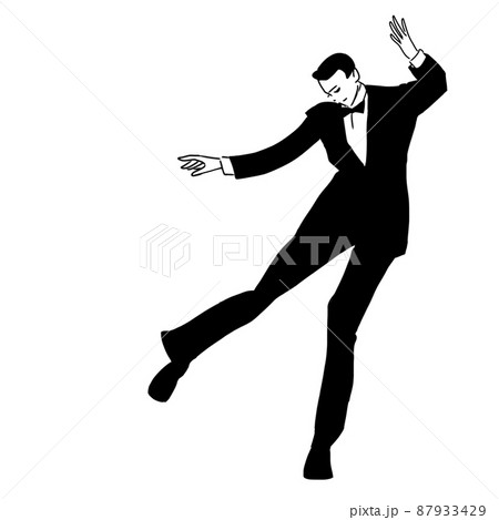 タキシード姿で踊る男性 87933429