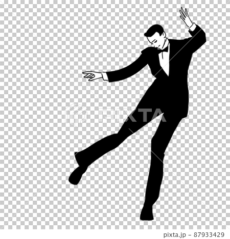 タキシード姿で踊る男性 87933429