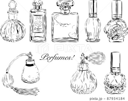 香水セット 線画のイラスト素材 [87934184] - PIXTA