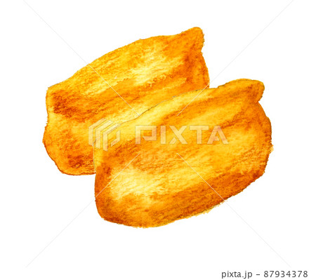 いなりずし二貫セット　日本料理の手描き水彩イラスト素材 87934378