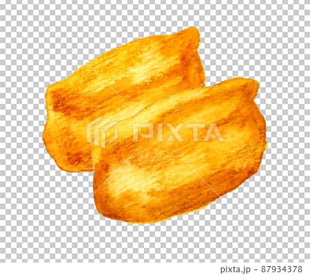 いなりずし二貫セット　日本料理の手描き水彩イラスト素材 87934378