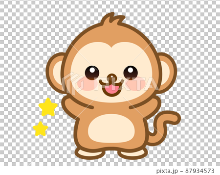 Illustration material of monkey to greet 87934573