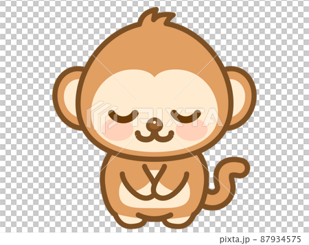 猴子鞠躬的插圖素材 87934575