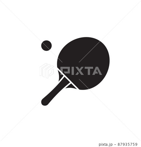Vector black ping pong table tennis sport icon 87935759