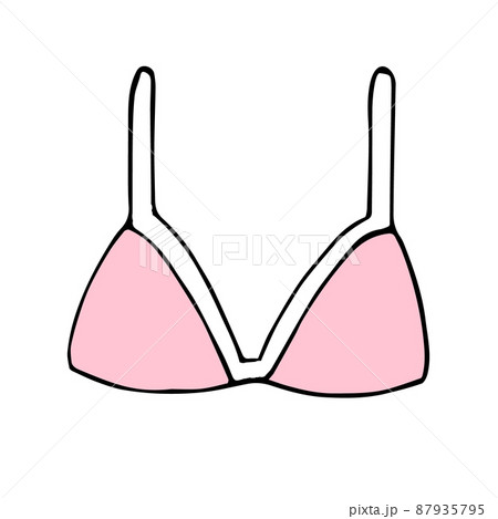 Vector hand drawn doodle sketch pink colored bra Vector hand drawn doodle sketch pink colored bra 87935795