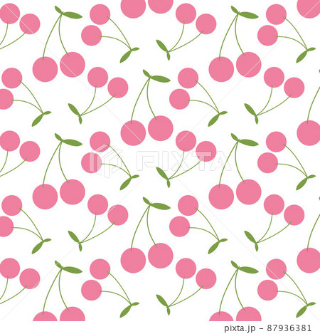 Vector seamless pattern with cherries in retro style. Modern retro pattern. 87936381