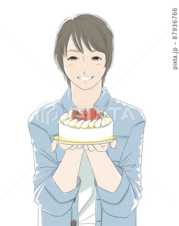 ケーキを持った男性 ケーキを持った男性 87936766