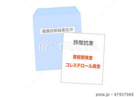 健康診断書 コレステロール異常 ベクターイラスト 健康診断書 コレステロール異常 ベクターイラスト 87937068
