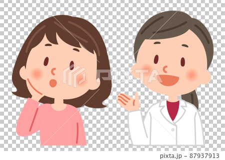 説明をする医師と説明を聞く女性 87937913