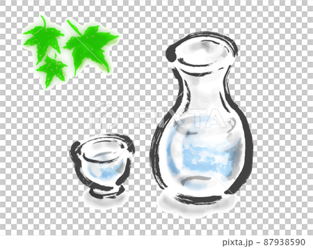 冷酒の手描き和風イラスト 87938590